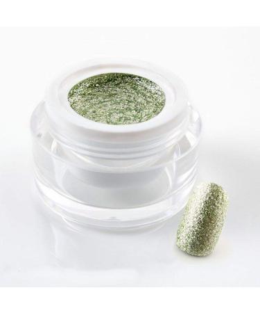 5 ml exclusive UV color gel/color gel/glitter gel - in Glam Glitter Green Secco - with real silver