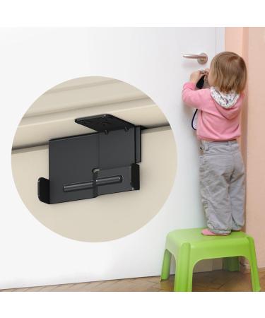 Child Proof Door Lock Top Door Locks for Kids Safety Front Door Child Safety Lock Made of Metal Prevent Toddlers Autistic Child Pets & Dementia from Going Out for Bedroom or Pantry(Black 2 Pack) 2 PCS Black