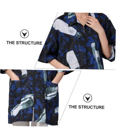 Beatifufu 1pc Work Clothes Hair Beauty Gown Barber Work Smock Hairdresser Uniform Hair Stylist Short Sleeve Smocks Salon Work Smock Hair Stylist Jacket Spa Work Smock Barbers Apron Fabric - Buy Online on GoSupps.com