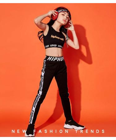 LOLANTA Girl's Dance Outfit Set - Athletic Crop Tank Top and Legging Pants - Black (Size 12-14) - Buy Online on GoSupps.com