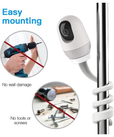 TIUIHU Baby Monitor Holder - Flexible Mounting Stand for Nooie Cam 360 Baby Monitor - Multifunctional White Stand - Buy Online on GoSupps.com
