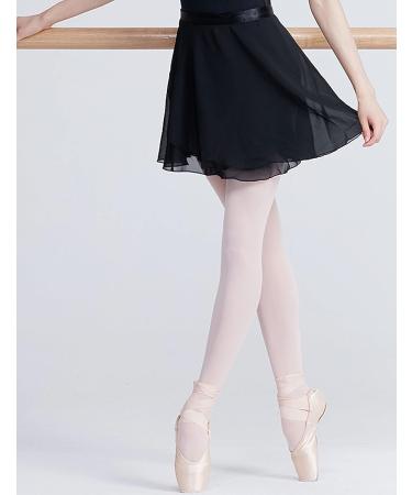 Daydance Black Sheer Chiffon Ballet Wrap Skirt for Girls and Women - X-Large - Buy Online on GoSupps.com