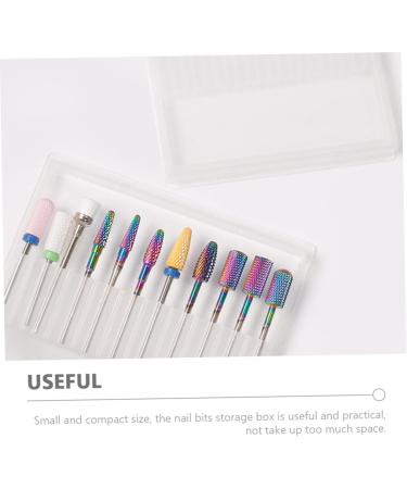 Healeved Nail Bits Storage Container Nail Drill Nail Bit Storage Container Nail Bit Holder Multi-hole Nail Bits Stand Multi-hole Nail Bits Holder Porous Plastic Storage Rack Clamshell - Buy Online on GoSupps.com