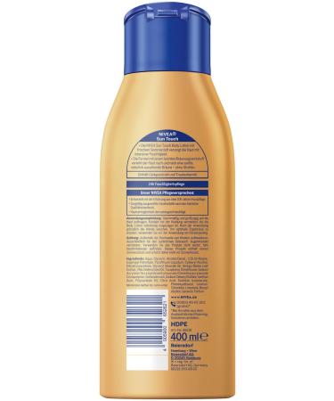 NIVEA Sun Touch Body Lotion 400ml - Gentle Browning Effect Moisturizing Cream with Ginkgo Extract & Grape Seed Oil | International Shipping Available - Buy Online on GoSupps.com