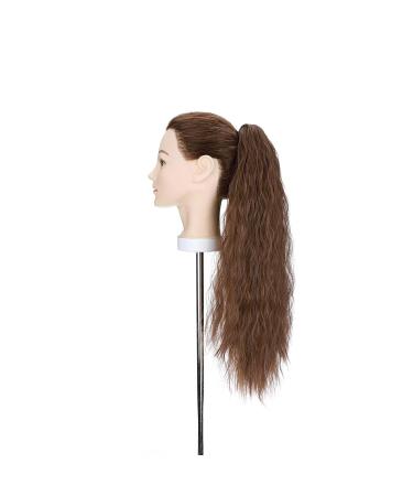 60cm Light Brown Wavy Claw Ponytail Hair Extension - Human Hair & Heat Resistant Synthetic - Buy Online on GoSupps.com