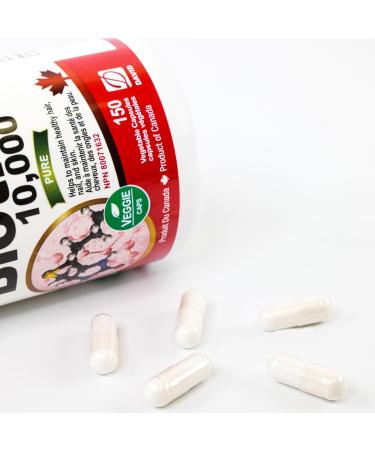 Nutridom Biotin 10 000 mcg Supports Hair Skin and Nails Vegan Vitamin B7 Supplement Extra Strength Non-GMO Gluten free Soy fee and Dairy free (150 Veggie Capsules) - Buy Online on GoSupps.com
