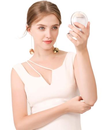 Snowflakes Compact Mirror - Double Sided 1x/10x Magnification Handheld Travel Mirror - Silver - Buy Online on GoSupps.com