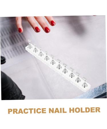 WOFASHPURET Metal Stand 1 Set Nail Art Base Press on Nail Stand Beauty Nail Display Acrylic Metal Nail Mud Creative Nail Display 19.50X2.00X0.80CM Silver - Buy Online on GoSupps.com