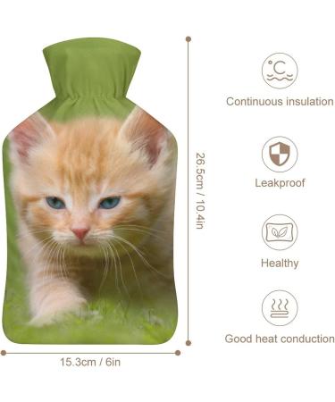 Cute Cat Hot Water Bottle with Plush Cover | Hand Warmer for Adults & Kids | 26.5x15.3cm - International Shipping - Buy Online on GoSupps.com