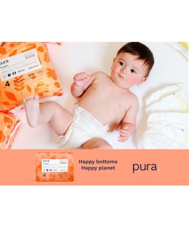 Pura Eco-Diapers Size 4 (Maxi 7-18 kg) - 29 Organic Cotton Diapers Hypoallergenic EU Ecolabel Certified 12 Hours Protection for Sensitive Skin - Buy Online on GoSupps.com