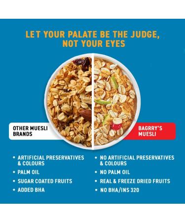Bagrry's No Added Sugar Crunchy Muesli 500g 500 g (Pack of 1) - Buy Online on GoSupps.com