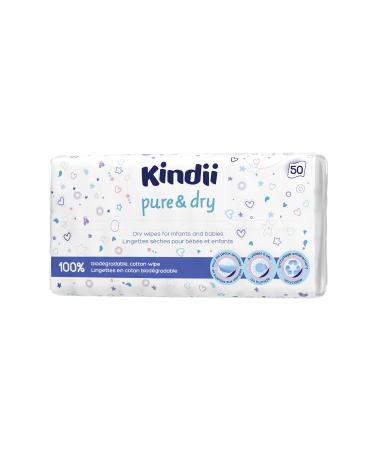 Kindii Pure&Dry Baby Wipes Set - Ultra Soft Pure Cotton Dry Wipes - for Sensitive Skin - Fragrance and Alcohol Free
