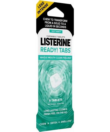 Listerine Ready! Tabs Soft Mint Chewable Tablets - 4-Hour Fresh Breath, Sugar-Free & Alcohol-Free - 8 ct - Buy Online on GoSupps.com