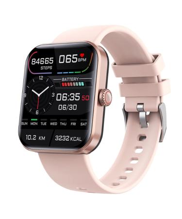 Oxlaser F57L Blood Glucose Monitoring Smartwatch Fitness Tracker with Blood Pressure Blood Oxygen Tracking Heart Rate Monitor Painless Blood Glucose Testing Fashionable Sports Watch (Color : Pink)