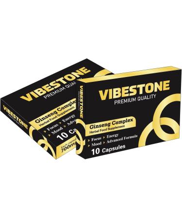 VIBESTONE Gold Stronger for Longer - Ultra Strong Performance Enhancing Pills for Men | Endurance Booster Supplement with Ginseng - 10 Capsules - Buy Online on GoSupps.com