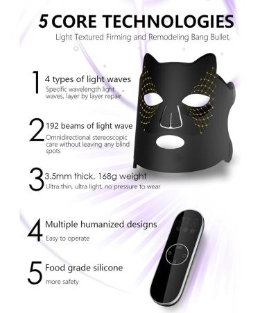  Naqqios Red Light Face Cover Beauty LED Light Care - 3 Speed Breathable Face Skincare Light Skin Care 4 Colors 192 Lamp Beads Face Cover for May - Buy Online on GoSupps.com