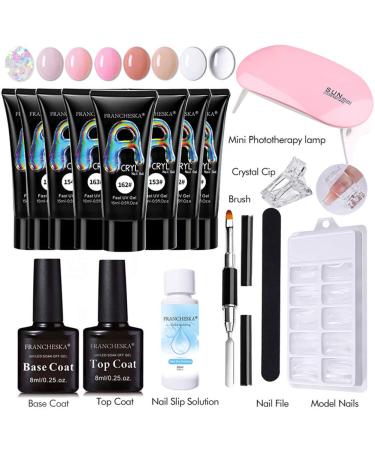 Ysimee Nail Extension Kit - Complete Starter Set with Nail Lamp Gel Shapes & Glitter for Perfect Nails - Buy Online on GoSupps.com