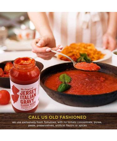Jersey Italian Gravy 24oz Jar Gourmet All Natural Tomato Sauce 6 Pack - Vegan Friendly Authentic Recipe for Pasta - Buy Online on GoSupps.com