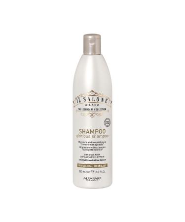 Il Salone Milano Professional Glorious Shampoo for Dry & Damaged Hair - Cleansing Shampoo to Add Shine & Nourish Hair - Milk & Wheat Proteins + Bamboo Extract to Moisturize Strands (16.91 oz / 500 ml)