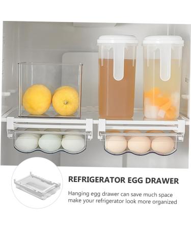 Uonlytech Egg Storage Box Bandejas Para Comida Fridge Crisper Refrigerator Hanging Egg Holder re-usable White 30.5X20X8.5cm - Buy Online on GoSupps.com