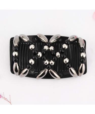 Beads Hair Combs Magic Elastic Hair Clips Stretchy Hair Comb Double Clips For Women Girls Hair Accessory - Buy Online on GoSupps.com