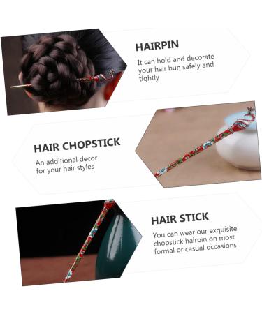 1pc Hanfu hairpin Hair Stick Pin Retro Hair Pin retro hair stick yukata hair accessory decorative hair forks crystal hair sticks red decor Chinese Hair Fork antique alloy Cloisonne - Buy Online on GoSupps.com