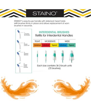 Staino Interdental Brush Refills - Microfine Minis Small Cylindrical 72 Brushes per Box - International Shipping Available - Buy Online on GoSupps.com