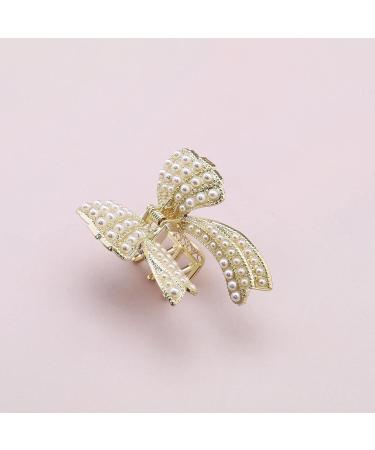 2PCS Delicate Pearl Bow Hair Claw Clips - Metal Hair Accessories for Girls and Women | DIY Headwear Accessory - Buy Online on GoSupps.com