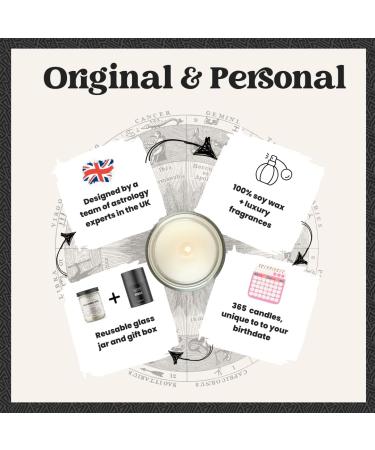 Birthday Candle - All 365 Days - Zodiac Soy Wax Candles 220g - Unique Birthdate Candle - Candles Gifts for Women - Present for Mothers Day or Christmas - Makester - October 30 - Scorpio 304. October 30 - Buy Online on GoSupps.com