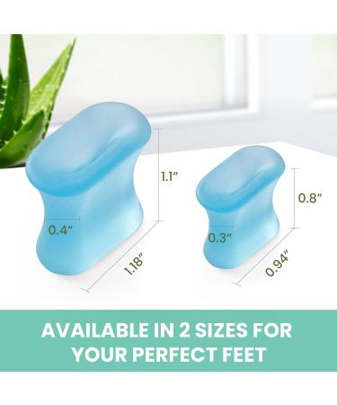 Welnove Gel Toe Separators - 8-Pack Aloe Vera Silicone Spacers for Overlapping Toes & Calluses - Bunion Corrector for Men & Women - Multi-Size Blue - Buy Online on GoSupps.com