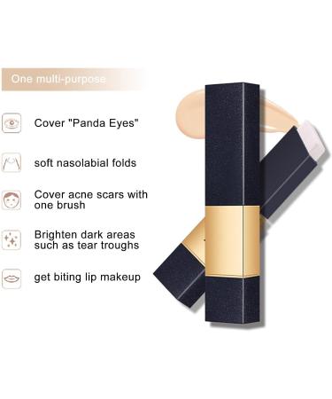 White Concealer Stick | Double Head Concealer Foundation with Brush Waterproof Lightening Makeup Foundation for Dark Circles Blemishes Natural Look Weiting - Buy Online on GoSupps.com