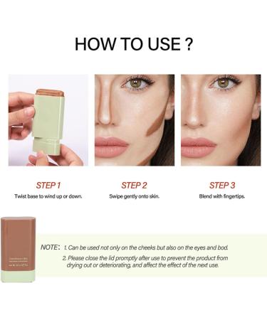 Face Highlighter Stick 2 in 1 Portable Rotatable Contour Highlighter Stick for Daily Life (4#BeachGlow) 1 count (Pack of 1) - Buy Online on GoSupps.com