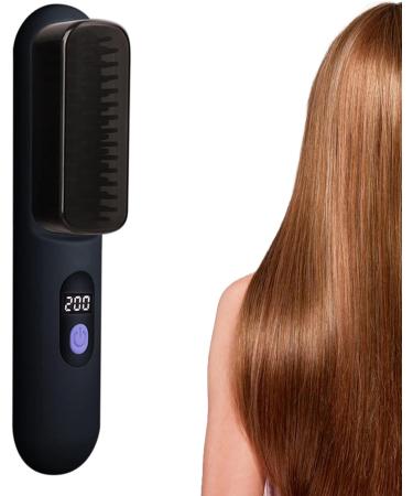 Buy Straightening Brush Comb - Heat Styling Comb for Frizz-Free Hair | Portable Black Hair Straightener for Home & Travel - Buy Online on GoSupps.com