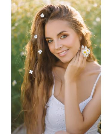 Wecoe 20 Pcs Small White Flower Hair Clips - Cute Decorative Claw Clips for Girls - Bling Wedding Hair Accessories - Perfect Gift for Women and Kids - Buy Online on GoSupps.com