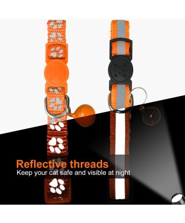 Tagme 2 Pack Cat Collar with Safety Clasp & Bell | Custom Name & Phone - Orange Standard Size 18-31 cm - Buy Online on GoSupps.com
