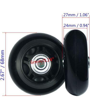 YongXuan Mute Wear-Resistant Luggage Suitcase Replacement Wheels Kit Inline Outdoor Skate Replacement Wheels (68mm x 24mm) - Buy Online on GoSupps.com