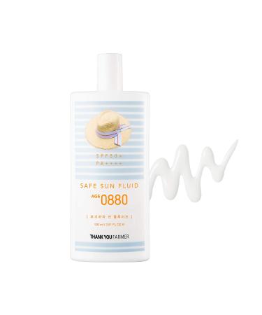 Buy THANKYOU FARMER Safe Sun Fluid AGE 0880 SPF50+ PA++++ (100ml) - Protect Your Skin with Top-Rated Sun Protection | International Shipping Available - Buy Online on GoSupps.com