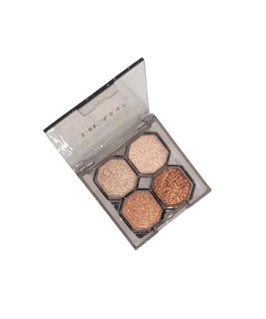 Shimmer Eyeshadow Palette 4 Shades Long-Wearing Pigmented For Women 0.14 Ounce (Pack of 1) Warm Neutrals