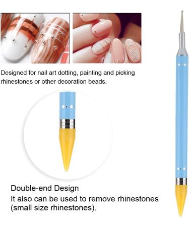 Candy Color Nail Dotting Pen Double-Ended Manicure Tool for Painting Drawing and Picking Rhinestones Lightweight and Durable (Blue) - Buy Online on GoSupps.com