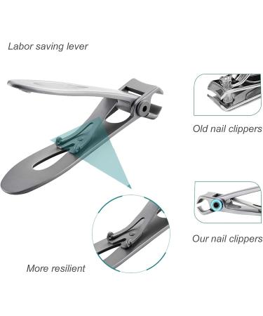HDYS 2X Set Thick Toenail & Fingernail Cutter with Wide Opening Stainless Steel Kit for Men & Women Silver - Buy Online on GoSupps.com