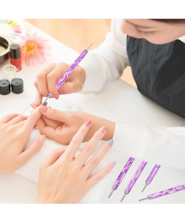 Double Sided Brush Nail Liner Brush - 5 Pieces Nail Liner Brush Dotting Pen | Double Sided Nail Dotting Drawing Tool Multifunctional Nail Brushes Nail Liner Brush Dotting Pen purple - Buy Online on GoSupps.com
