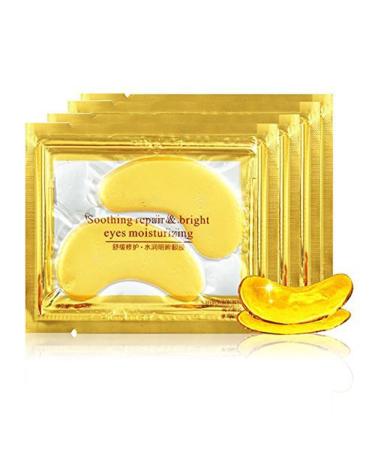 Collagen Eye Mask 10 Pair Gold Eye Mask Gel Collagen Mask Pads For Anti Aging Dark Circles Puffiness Eye Gold Patch with Anti-aging and Wrinkle Care Properties Reduce Dark Circles and Puffiness