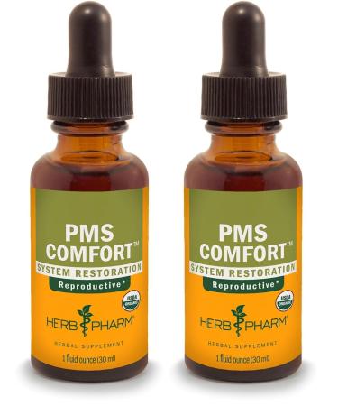 Herb Pharm PMS Comfort Liquid Herbal Formula for Support During Premenstrual Syndrome - 1 Ounce (Pack of 2) 1 Fl Oz (Pack of 2)