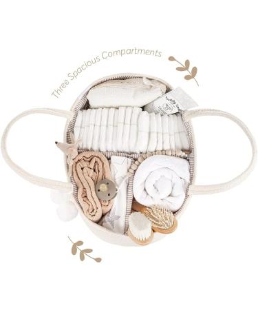 Fephas Baby Diaper Caddy Organizer - Beige Cotton Rope Nursery Storage Bin for Changing Table and Car - Portable Diaper Storage Basket - Ideal Baby Shower & Registry Gift - Buy Online on GoSupps.com