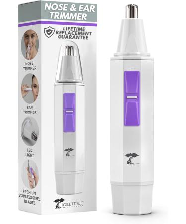 ToiletTree Women's Nose Hair Trimmer with LED Light - Stainless Steel Blades & Water Resistant Ear/Nasal Hair Cutter - Pack of 1 - Buy Online on GoSupps.com