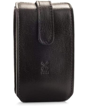 M HLE Travel Shaving Set | Silvertip Fibre Brush & Safety Razor in Black Leather Case | Premium Grooming Essentials - Buy Online on GoSupps.com