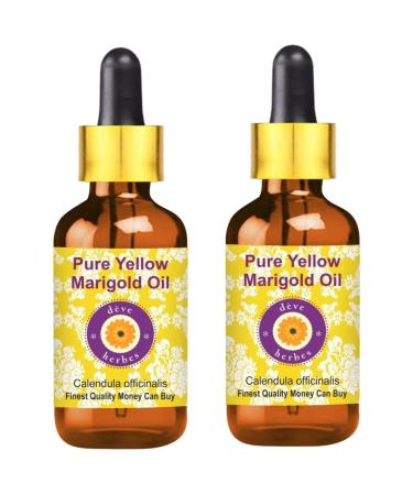 d ve herbes Pure Yellow Marigold Oil (Calendula officinalis) with Glass Dropper Infused (Pack of Two) 100ml X 2 (6.76 oz)