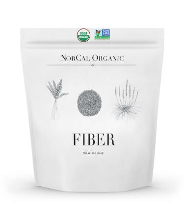 Norcal Organic Fiber 2 lbs | Soluble and Insoluble Fiber Supplement with Prebiotics and Psyllium Husk Powder | Organic  No Soy or Gluten  Non GMO  Source Organic