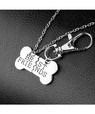 ShiQiao Spl BFF Friendship Necklace Key Chain Best Friends Charm Necklace Keychain Dog Bone Puzzle Pendant Matching Gift Set for 2 - Buy Online on GoSupps.com