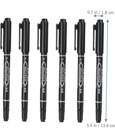 Angoily 6pcs Eyebrow Marker Pen Eyebrow Embroidery Pencil Perforation 13.9x1.8cm Black - Buy Online on GoSupps.com